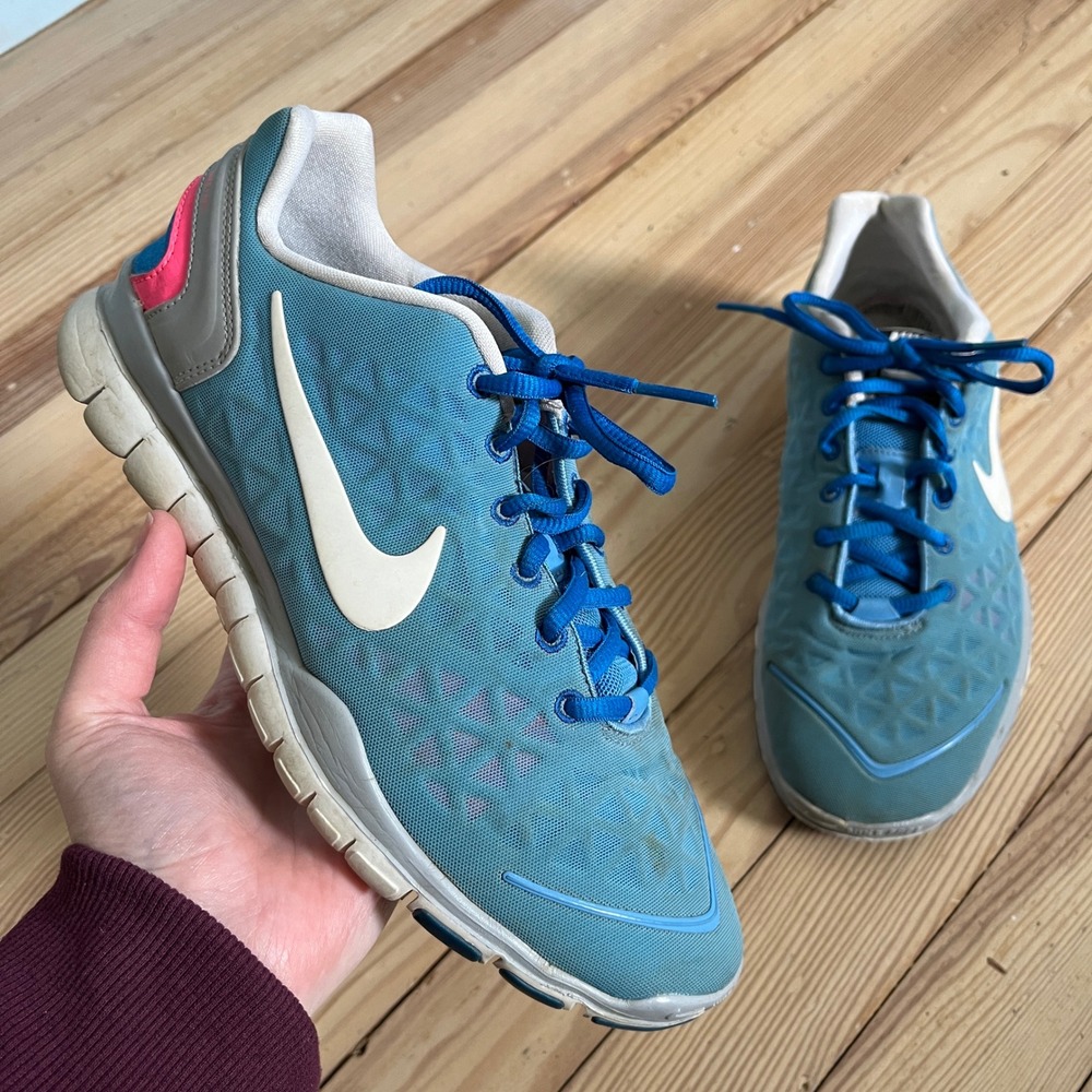 Nike Free Fit 2 Womens 8.5 Blue Pink Training Shoes 487789-400 Low‎ Top athletic